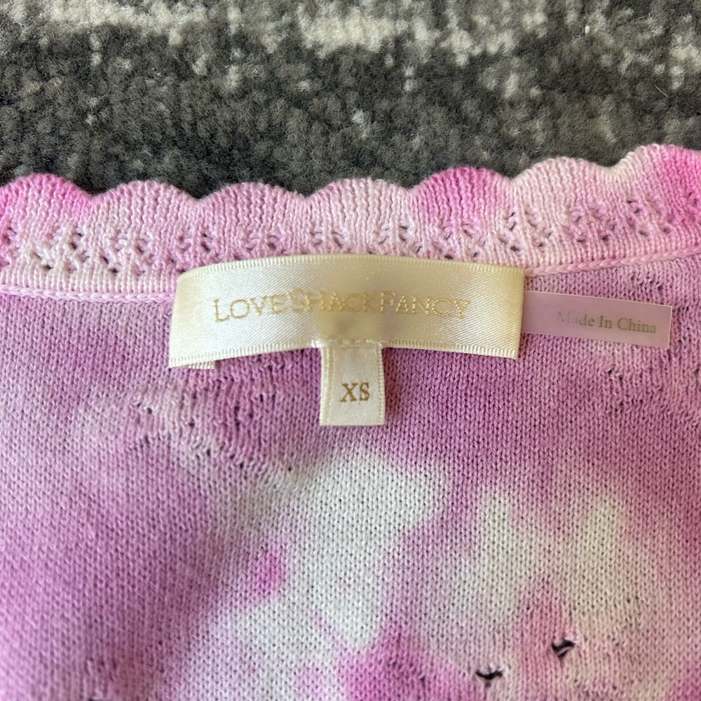 LOVE SHACK FANCY Aldridge Tie-Dye Pointelle Cardigan - Picture 6 of 10